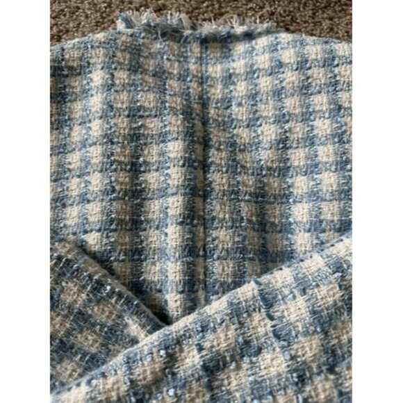 Richarl Zoe Women's Fringe-Trim Tweed Blazer gold button detail Size Large - Picture 12 of 12